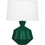 Robert Abbey Jungle Orion Table Lamp Jungle Glazed Ceramic Oyster Linen Shade With Self Fabric Top Diffuser