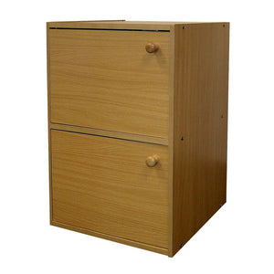 ORE International 24 Inch Natural Finish Slim Bookcase with Magnetic Door Concealed Shelving Storage JW-188