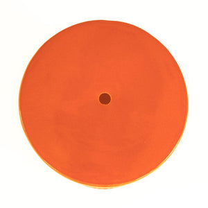 Zentique Lanie Orange Garden Stool — Glossy Ceramic Accent Table & Extra Seat, Weather-Resistant 13x18x13 in JW001 Orange