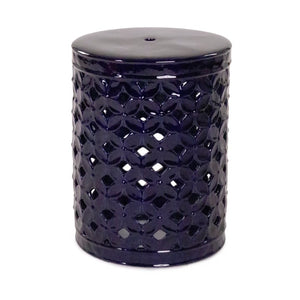 Zentique Garden Ceramic Stool — Versatile Glazed Outdoor/Indoor Seat and Side Table, Compact Durable Accent (94 chars) Blue JW003 Blue