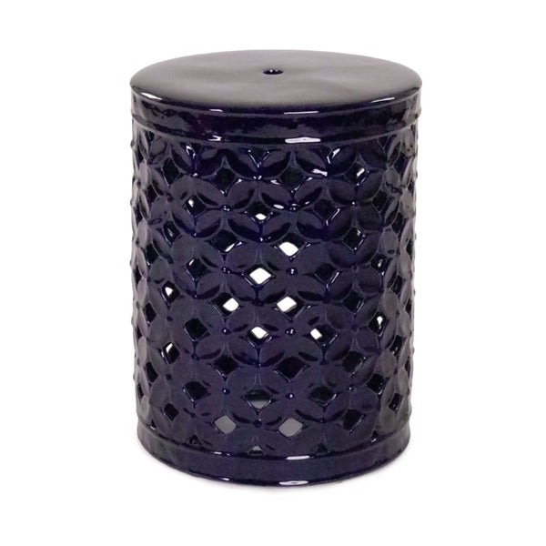 Zentique Garden Ceramic Stool — Versatile Glazed Outdoor/Indoor Seat and Side Table, Compact Durable Accent (94 chars) Blue JW003 Blue