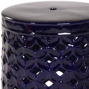 Zentique Garden Ceramic Stool — Versatile Glazed Outdoor/Indoor Seat and Side Table, Compact Durable Accent (94 chars) Blue JW003 Blue