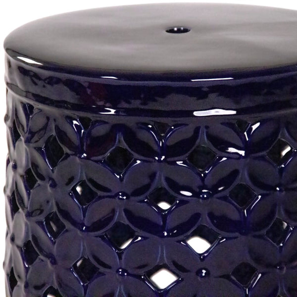 Zentique Garden Ceramic Stool — Versatile Glazed Outdoor/Indoor Seat and Side Table, Compact Durable Accent (94 chars) Blue JW003 Blue