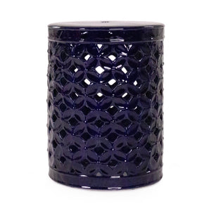 Zentique Garden Ceramic Stool — Versatile Glazed Outdoor/Indoor Seat and Side Table, Compact Durable Accent (94 chars) Blue JW003 Blue