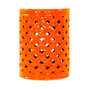 Zentique Garden Ceramic Stool — Versatile Glazed Outdoor/Indoor Seat and Side Table, Compact Durable Accent (94 chars) Orange JW003 Orange