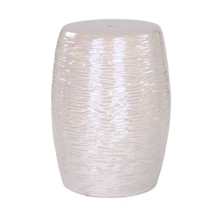 Zentique Garden Ceramic Stool — 14.5"x17.5" Glazed Outdoor/Indoor Seat, Side Table, Plant Stand, Durable Chic JW004 Grey