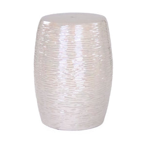 Zentique Garden Ceramic Stool — 14.5"x17.5" Glazed Outdoor/Indoor Seat, Side Table, Plant Stand, Durable Chic JW004 Grey