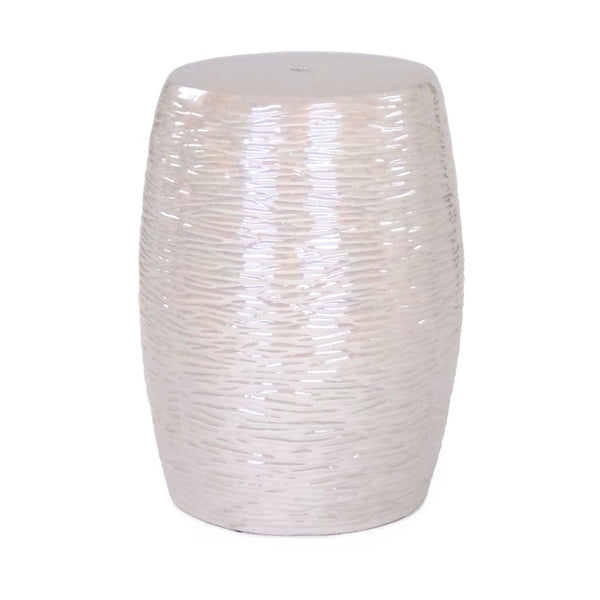 Zentique Garden Ceramic Stool — 14.5"x17.5" Glazed Outdoor/Indoor Seat, Side Table, Plant Stand, Durable Chic JW004 Grey
