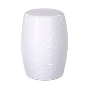 Zentique Garden Ceramic Stool — Glazed Weather-Resistant Side Table & Compact Accent Seat for Patio, Porch, Sunroom (17.5") JW004 White