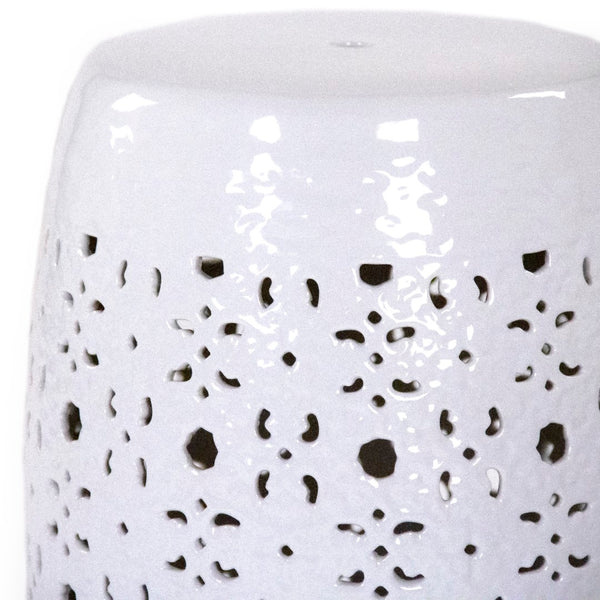 Garden Stool White JW005 White Zentique