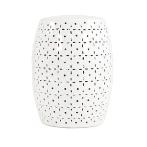 Lovell Garden Stool White White JW150015 White Zentique