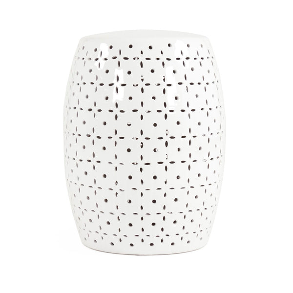 Lovell Garden Stool White White JW150015 White Zentique