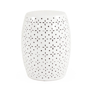 Lovell Garden Stool White White JW150015 White Zentique