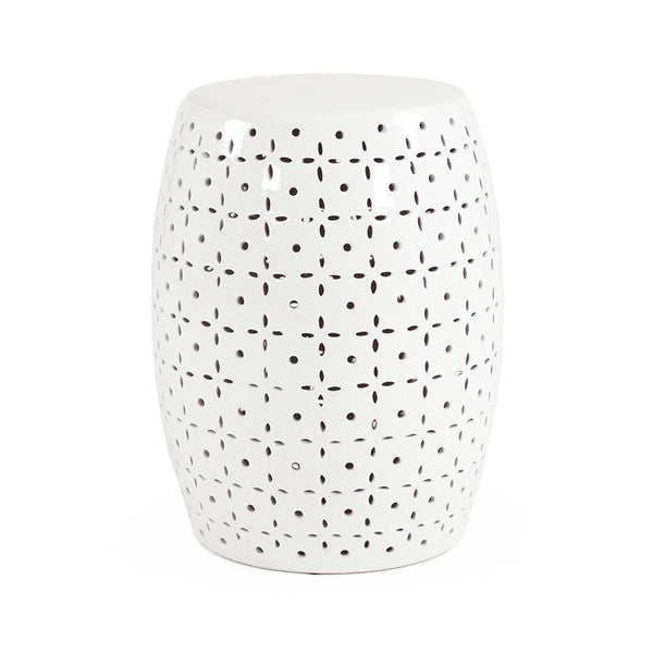 Lovell Garden Stool White White JW150015 White Zentique