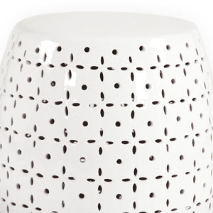 Lovell Garden Stool White White JW150015 White Zentique