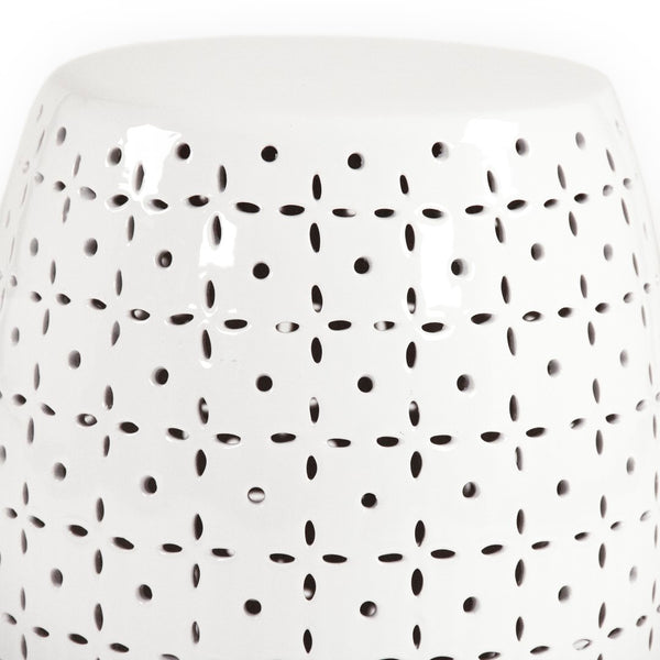 Lovell Garden Stool White White JW150015 White Zentique