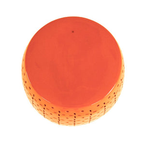 Zentique Lovell Ceramic Garden Stool in Glossy Orange — Durable Versatile Side Table, Seat & Plant Stand (17.5") JW150015 Orange