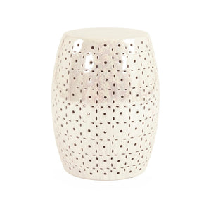 Zentique Lovell Ceramic Garden Stool Grey — Compact 14.5" x 17.5" Multipurpose Side Table & Extra Seat, Durable Glaze Finish JW150015 Grey
