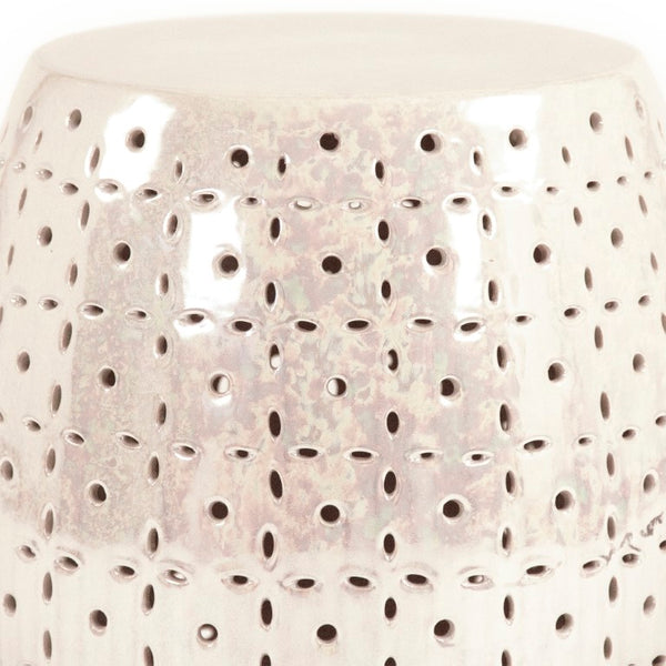Zentique Lovell Ceramic Garden Stool Grey — Compact 14.5" x 17.5" Multipurpose Side Table & Extra Seat, Durable Glaze Finish JW150015 Grey