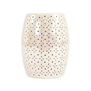 Zentique Lovell Ceramic Garden Stool Grey — Compact 14.5" x 17.5" Multipurpose Side Table & Extra Seat, Durable Glaze Finish JW150015 Grey