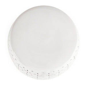 Zentique Lovell Ceramic Garden Stool in White Glaze — Durable Accent Seat, Side Table & Plant Stand, 14x18in JW150015 White