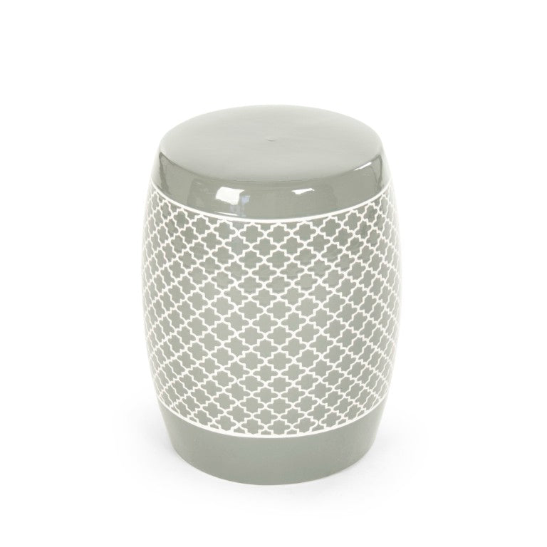Zentique Gable Ceramic Garden Stool in Sage Glaze — Versatile Side Table, Seat & Plant Stand, Durable Finish JW160248 Sage