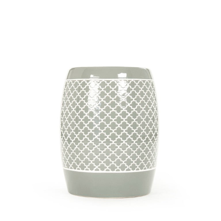 Zentique Gable Ceramic Garden Stool in Sage Glaze — Versatile Side Table, Seat & Plant Stand, Durable Finish JW160248 Sage