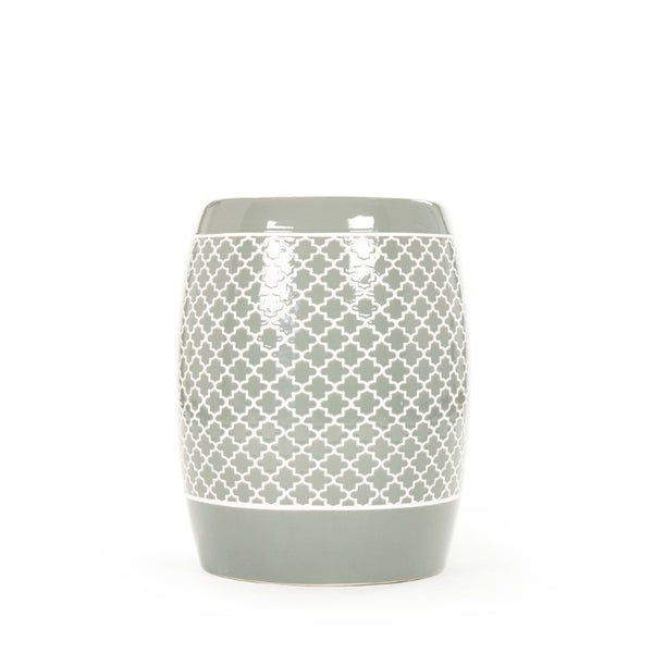 Zentique Gable Ceramic Garden Stool in Sage Glaze — Versatile Side Table, Seat & Plant Stand, Durable Finish JW160248 Sage