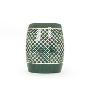 Zentique Gable Teal Ceramic Garden Stool — Versatile Glossy Accent Seat, Side Table & Plant Stand for Indoors Outdoors JW160248 Teal