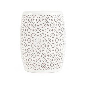 Lorin Garden Stool White White JW161260 White Zentique