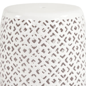 Lorin Garden Stool White White JW161260 White Zentique