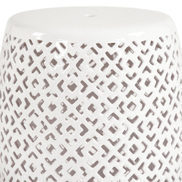 Lorin Garden Stool White White JW161260 White Zentique
