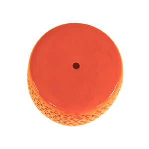 Zentique Lorin Ceramic Garden Stool Orange — Versatile Side Table, Seat & Plant Stand, Glossy Durable Accent JW161260 Orange