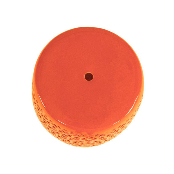 Zentique Lorin Ceramic Garden Stool Orange — Versatile Side Table, Seat & Plant Stand, Glossy Durable Accent JW161260 Orange
