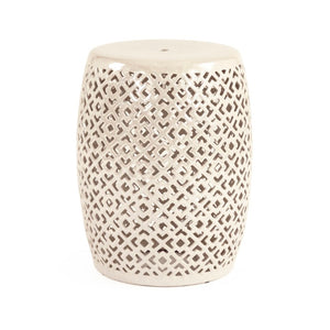 Zentique Lorin Ceramic Garden Stool Grey — Matte Compact 13.75x17.5in Durable Accent Seat, Side Table, Plant Stand JW161260 Grey