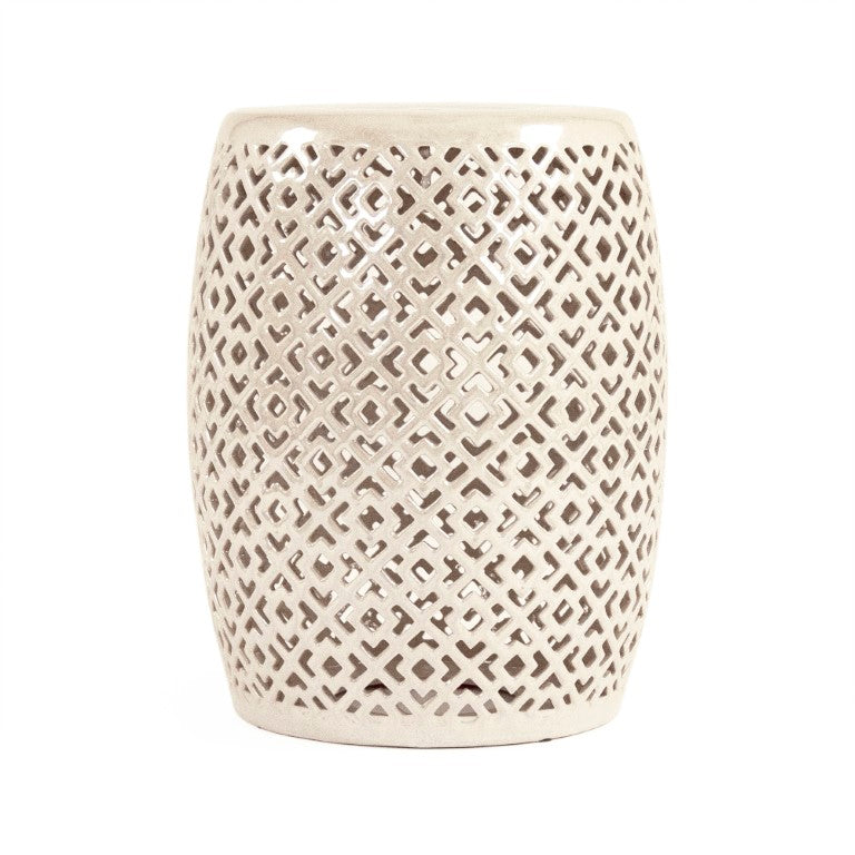 Zentique Lorin Ceramic Garden Stool Grey — Matte Compact 13.75x17.5in Durable Accent Seat, Side Table, Plant Stand JW161260 Grey