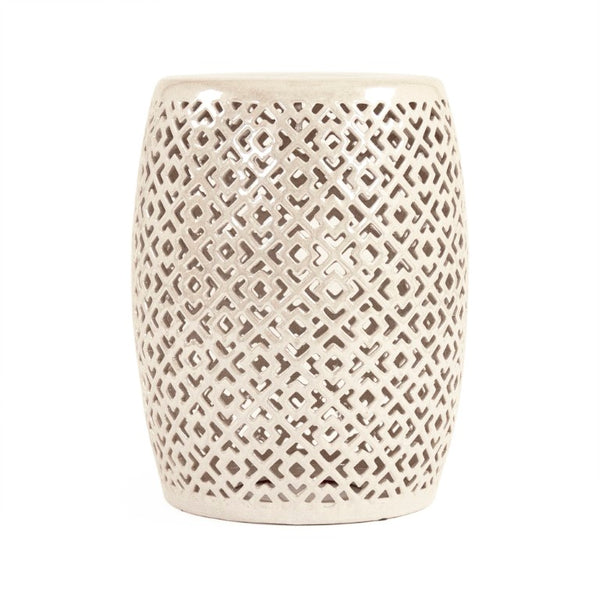 Zentique Lorin Ceramic Garden Stool Grey — Matte Compact 13.75x17.5in Durable Accent Seat, Side Table, Plant Stand JW161260 Grey