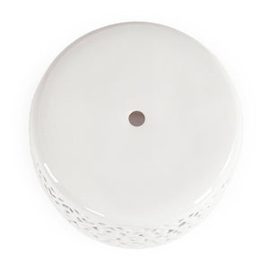 Zentique Lorin Ceramic Garden Stool White – Durable High-Gloss Multipurpose Side Table, Seat & Plant Stand (17.5") JW161260 White