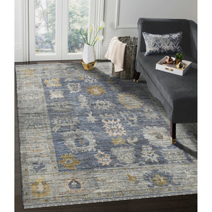 Amer Rugs Jwell Transitional Hand-knotted Area Rug With Elegant Turkish Motifs In Natural Wool For Any Space Water Blue Wool Jwl40912
