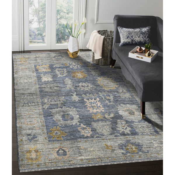 Amer Rugs Jwell Transitional Hand-knotted Area Rug With Elegant Turkish Motifs In Natural Wool For Any Space Water Blue Wool Jwl40912