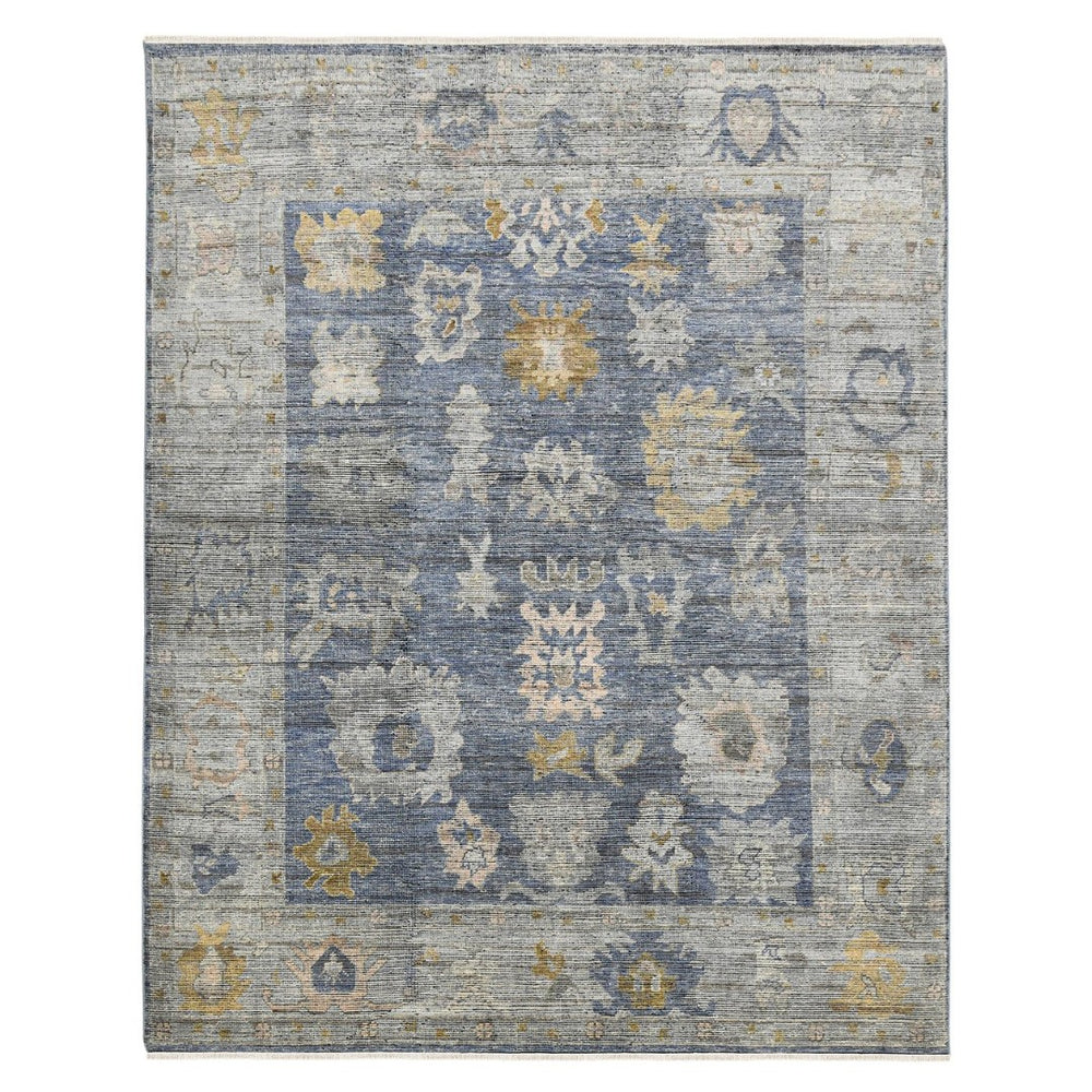 Amer Rugs Jwell Transitional Hand-knotted Area Rug With Elegant Turkish Motifs In Natural Wool For Any Space Water Blue Wool Jwl40912