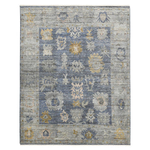 Amer Rugs Jwell Transitional Hand-knotted Area Rug With Elegant Turkish Motifs In Natural Wool For Any Space Water Blue Wool Jwl40912