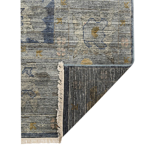 Jwell Hand-knotted Wool Area Rug Oriental Bordered Design for Large Living Rooms