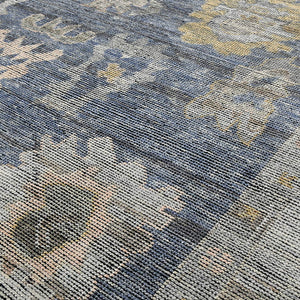 Jwell Hand-knotted Wool Area Rug Oriental Bordered Design for Large Living Rooms