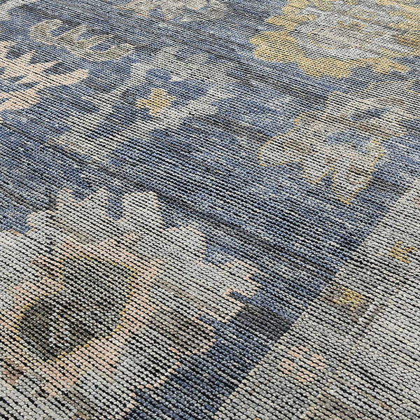 Jwell Hand-knotted Wool Area Rug Oriental Bordered Design for Large Living Rooms