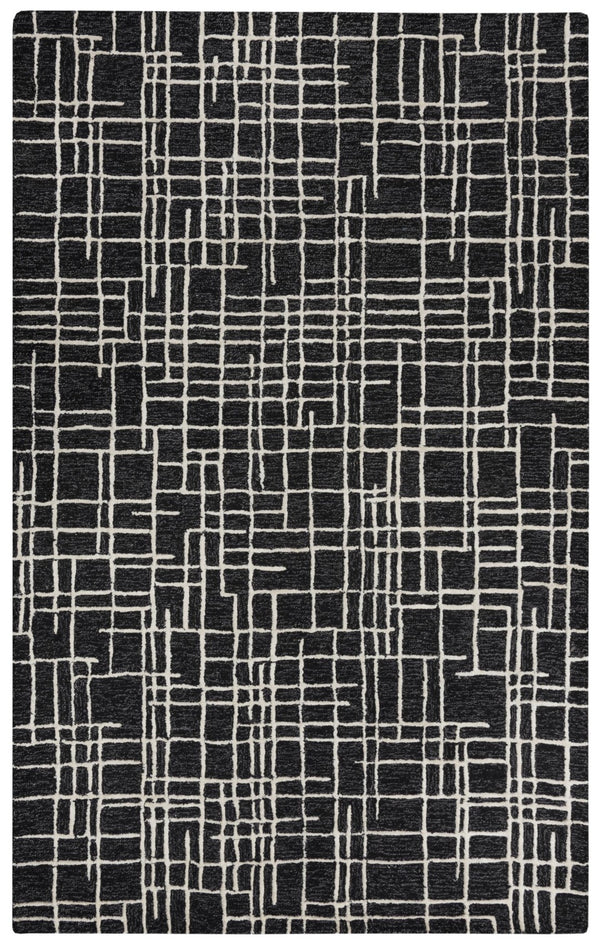 Rizzy Jazz JZZ976 Hand Tufted Modern Wool/Viscose Rug Black 8'9" x 11'9"