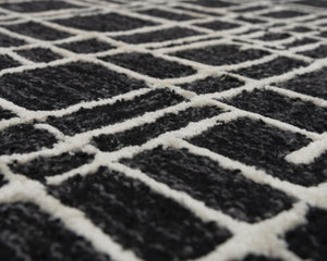 Rizzy Jazz JZZ976 Hand Tufted Modern Wool/Viscose Rug Black 8'9" x 11'9"