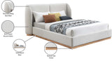 Jardin Cream Boucle Fabric King Bed JardinCream-K Meridian Furniture