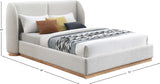 Jardin Cream Boucle Fabric King Bed JardinCream-K Meridian Furniture