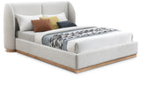 Jardin Cream Boucle Fabric King Bed JardinCream-K Meridian Furniture